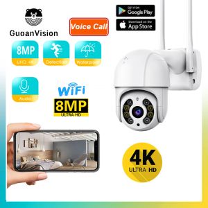 Cameras 4K PTZ WiFi IP Camera IP Outdoor Zoom Ai Human Detect Wireless P2P Sécurité de sécurité CCTV CCATV Connectez-vous à Cellphon