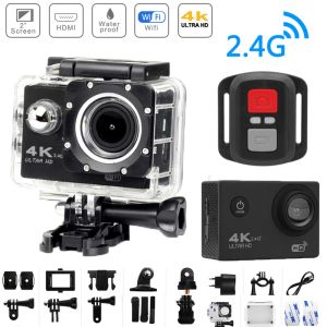 Cámaras 4K Ultra HD Cámara Camera Cam Wifi Control remoto 12MP Cámara digital 170 ANGULA PROBA AGUA SUB AGUA 30M DV Sports Camera