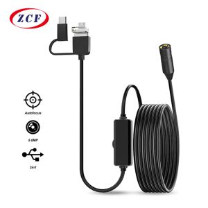 Cameras 5.0MP Auto Focus Industrial Endoscope Camera HD1920P 3IN1 TYPEC MICRO USB INSPECTION DE BORES