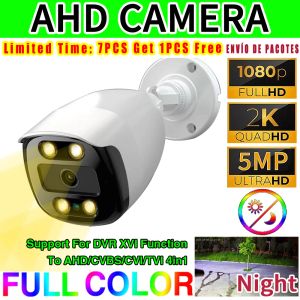 Cameras 5MP 24h Vision nocturne en pleine couleur CCTV CCAMINE AHD 4MP 1080P HD TABLE LED LUMING DIGITAL H.265 ÉCLAINEMENT DE STREET EXTÉRIEURE