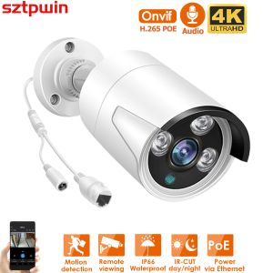 Cámaras 8MP 4K Poe Wired IP ONVIF H.265 Record de audio Detección de cara CCTV 5MP 4MP 3MP IP66 Cámara de video de seguridad al aire libre XMEYE