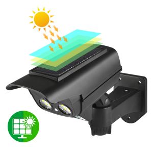 Cámaras Fake Dummy Camera Seguridad CCTV Cuerpo humano Inducción Solar Luz al aire libre/COB para jardín/patio/terraza