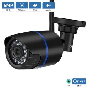 Caméras Hamrolte WiFi Camera 5MP Bulte étanche extérieure Outdoor Onvif Wireles Wireless IP Camera Nightvision Audio Record Email Alert Icsee