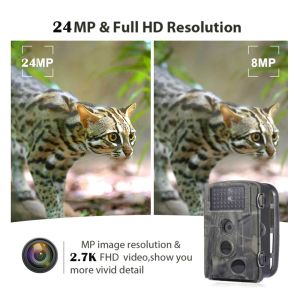 Cameras HC802A Wildlife Trail Outdoor Hunting Camera 24MP 2,7k View View Motion Détection Scoutisme Pièces de photos