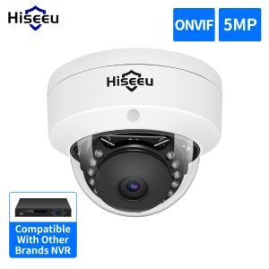 Cámaras Hiseeu 5MP POE POE POE IP AUDIO H.265+ Dome Home Interior Vigilancia exterior Cámara de seguridad CCTV Video para NVR