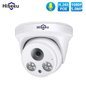 Cameras HiseU 5MP IP Camera Poe Outdoor Audio Night Vision Smart Home Security Dome Camera CCTV Camera Video Surveillance Support NVR