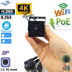 Cameras Micro 4K 8MP WiFi Poe IMX415 Starlight Senor Pin Hole Cube Square Mini Caméra pour l'industrie de la criminalistique secrète intérieure Utilisation
