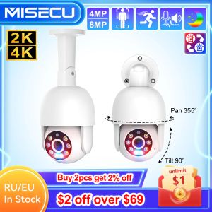 Cameras misecu 4MP UHD 8MP 4K POE PTZ DOME CCTV SURVEILLANCE CAME CAME H.265 ONVIF OUTDOOR AIE AI MOTION HUMAIN DÉTECT P2P