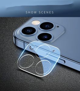 Protecteurs de caméras Film Couverture en verre trempé pour iPhone 13 12 pro max min Protecteur d'écran d'objectif de caméra avec emballage de vente au détail pratique