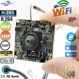 Cameras RTMP RTSP 1080P 2MP 5MP IMX335 HD Micro P2P Taille 38 * 38 mm Diy Covert Audio Wireless IP Camera Module WiFi Sd Card Slot CaMhi