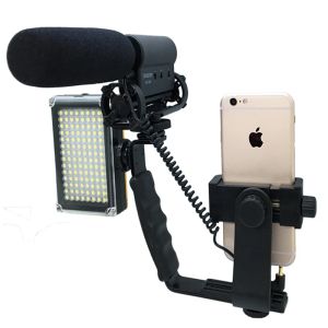 Cameras Smartphone Gerning Grawet pour iPhone X 8 7 6s Samsung Cell Phone Micro Film Shooting Microphone Flash Lamp Gint