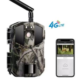 Caméras Sungusoutdoors Hunting Trail Camera avec application vidéo en direct, GSM sans fil, pièges à photo faunique, 14MP, 4G LTE, application cloud, 2.7k