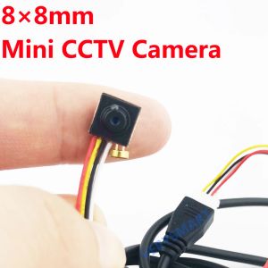 Cameras Super Small Mini Analog Camera avec micro / Audio 800TVL CMOS HD COLOR CCTV Lens Taille 8x8mm Micro Small Mini Security Camera
