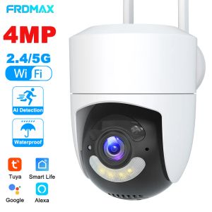 Cameras Tuya WiFi Camera Outdoor 2K 4MP 5G WiFi Surveillance Caméras AI Tracking Smart Home Security Protection CCTV IP CAM Alexa Google