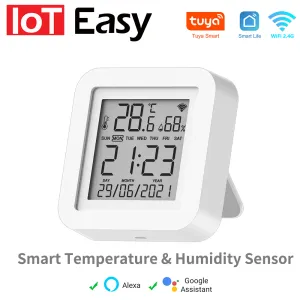 Cámaras Tuya Sensor de humedad de temperatura Wifi para Smart Home Var SmartLife Termómetro Higrómetro Soporte Alexa Google Asistente