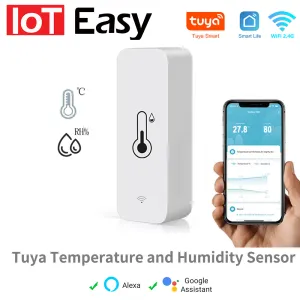 Caméras Tuya wifi zigbee température du capteur d'humidité application Remote Monitor pour smart home var smartlife work avec Alexa Google Assistant