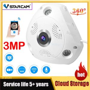 CAMERA VSTARCAM C61S 360 CAMERIE IP IP 3MP Fish Eye Panoramic 1080p WiFi CCTV 3D VR VIDEO IP CAM MICRO SD CARDE AUDI