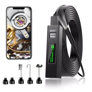 Caméras Endoscope WiFi WiFi Borescope Inspection Camera 1200p HD IP68 APACER SNAKE EN SNAKE AVEC avec 8 LED pour la tablette Android iOS PC