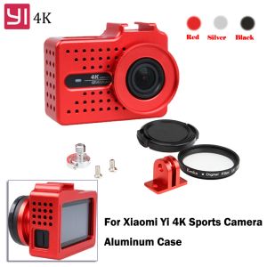 Caméras Yi 4K Accessoires de caméra en alliage d'aluminium Cadre de boîtier en métal Xiaoyi Étui de protection + Filtre UV pour Xiaomi Yi 4K 2 4K + Caméra