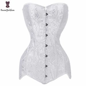 Camis Drop Shipping Corset Long Torse Corsets pas cher noir blanc et trop grande taille minceur florale bustier femme plus taille gorset