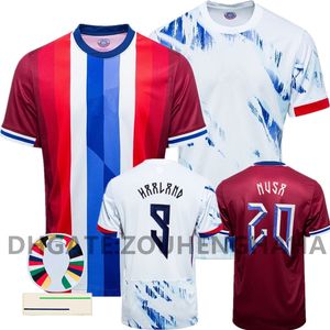 Kids Norwaies Haaland Soccer Jersey 2024 NORUEGA National Team Camisetas Home Away Erling Odegaard Oscar Bobb Football Shirts Kid Kit Kit
