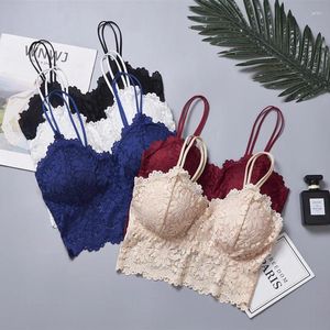 Camisoles Tanks 2024 Mujeres Sexy Lingería Lace Floral Bralette Bra Tank Camis Camis Corts Tops Brassie Soft Topre para
