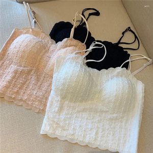 Camisoles Tanks Sexy Lace Camisole pour femmes sous-vêtements d'été Black Tube Top respirant Bras Lingerie Girls Fashion Crop Tops Vest