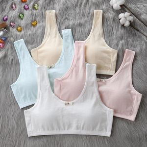 Camisolas Tanques Ropa interior para estudiantes Pubertad 9-15 años Mujer Punto antiprotuberante Chica Hermosa espalda Sujetador transpirable