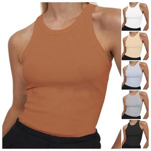 Camisoles Tanks Armoire des femmes Top Top Women's Sans manches en manches en pleine longueur Coton Coton Racet Raceback Crew High Neck Basic Camisole Shelf Bra