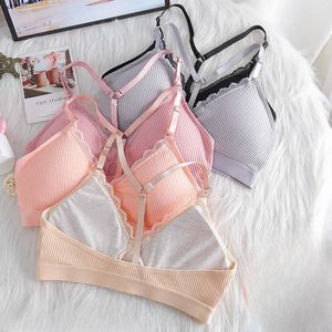 Camisoles Réservoirs Femmes Soutien-Gorge Coton Soutien-Gorge Sexy Lingerie Dentelle Bralette Dos Nu Crop Top Rembourré Femme Lingerie Sous-Vêtements Nursing Tank