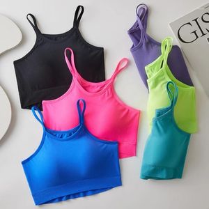 Camisoles Tanks Femmes Crop Tops Sports Bras Comfort Top Fitness Bra sans couture Bra Push Up Bralette Backless Horsedable Padded Camisole