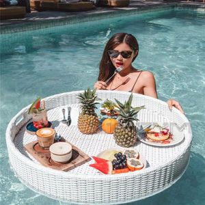 Camp Furniture Bali B Plateau flottant pour piscine, petit déjeuner, thé, assiette à dîner, panier en rotin 339x