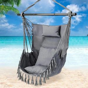 Camp Meuble Mobilier chaise suspendue avec 2 coussins 1 oreiller swing 150 kg Capacité de charge pour le patio de vie en plein air intérieur