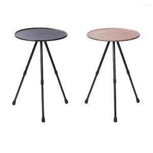 Mobilier de Camp, Mini Table de Camping pliable et Portable, trépied, bureau pour randonnée et pêche, en alliage d'aluminium, rond et pliable