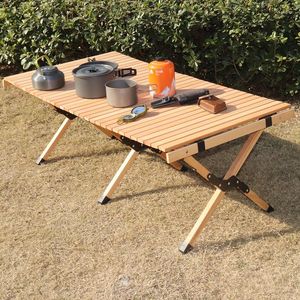 Table pliante d'extérieur en bois de hêtre, mobilier de camping, voyage d'été, camping, visite autonome