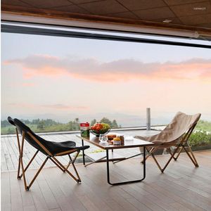 Muebles de campamento Ocio portátil Camping Playa Tumbona Silla plegable al aire libre Aleación de aluminio ultraligera Mariposa