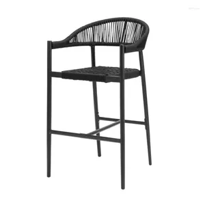 Taburetes altos al aire libre de aluminio del taburete de la cuerda tejida de la silla de la barra del contador del pub moderno de la venta al por mayor de los muebles de campo