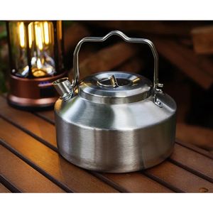 Camp Kitchen 0 9L Stainless Steel Backpacking Camping Kettle Bushcraft Gear Outdoor Durable Teapot High Quality 231030