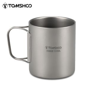 Camp Kitchen Tomshoo 220 350 450 600ml Double Layer Water Cup Coffee Tea Mug for Home Outdoor Camping Hiking Backpacking Picnic 230605