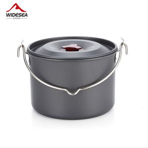 Camp Kitchen Widesea 4L Camping Hanging Pot Cookware Outdoor Bowler Tableware 4-6 Persons Picnic Cooking Tourism Fishing kitchen Equipment 230210