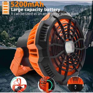 Camping Lantern 5200mAh LED Camping Fan Light Lanterne extérieure Fan Lampe Télécommande USB Rechargeable Portable Camping Tente Voyage Power Bank Q231116