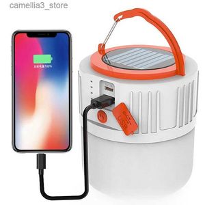 Linterna de camping Ventas calientes Solar LED Luz de camping USB Bombilla recargable para tienda de campaña al aire libre Lámpara Linternas portátiles Luces de emergencia para barbacoa Senderismo Q231116