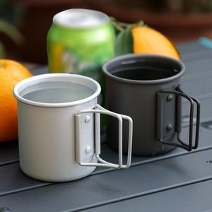Tasse de camping Gobelets en titane Tasses à café en acier inoxydable de voyage portables Tasse à thé pour camping / voyage / usage domestique 300 ml PAR MER GCB15027