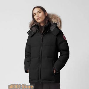 Canada Men's Down Parkas Haute Qualité Femmes Manteau Designer Gooses Mode Hiver Hommes Dames Veste De Luxe Lettre Plaid Classique Chaud Col De Fourrure Top XS-2XL