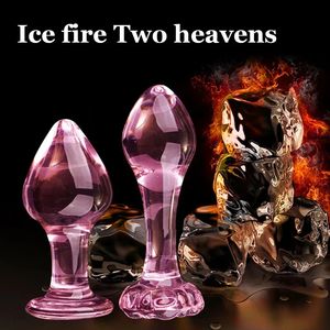 Candway – Plug Anal en verre de cristal rose exquis, produits de masturbation pour adultes, masseur de prostate, jouets érotiques pour couple (5 styles)
