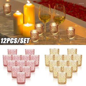 Bougeoirs 12pcs Glass Cup Cup Votive Soaliver Soalight Candlestick for Romantic Wedding Farty Festival Table Home Dinner Decor