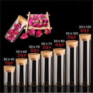 Candle Holders 15ml25ml30ml35ml40ml45ml50ml55ml60ml80ml100ml Small Glass Test Tube with Cork Stopper Bottles Jars Vials 12 pieces 230703