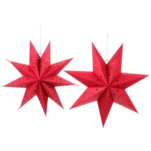 Bougeoirs 2 pièces lanterne de noël ornements en papier Festival ornements de noël lanternes décoratives décors étoile à neuf branches Origami