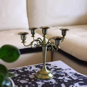 Candlers Candlestick Home Decoration Mariage Central Nordic Table Center Modern Art Metal Pilier Mariage Mariage Bronze