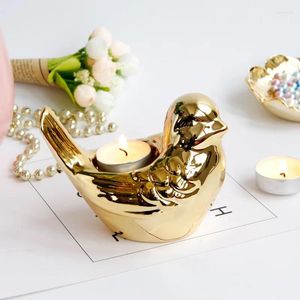 Bougenders Cerramic Animal Cup Cup Placements de plateau décoratifs Ware Electroplated Bird Base HomeCor Candlestick